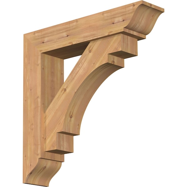 Ekena Millwork Merced Traditional Smooth Bracket w/ Offset Brace, Western Red Cedar, 7 1/2"W x 34"D x 34"H BKT0806X34X34MRC01SWR - main